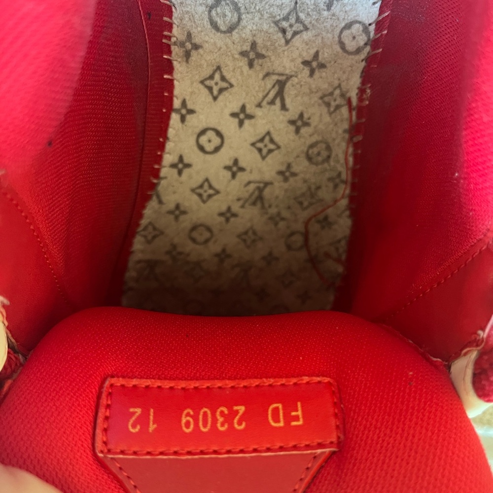 Louis Vuitton Vibrant Red and White Skate Sneakers - Picture 13 of 13